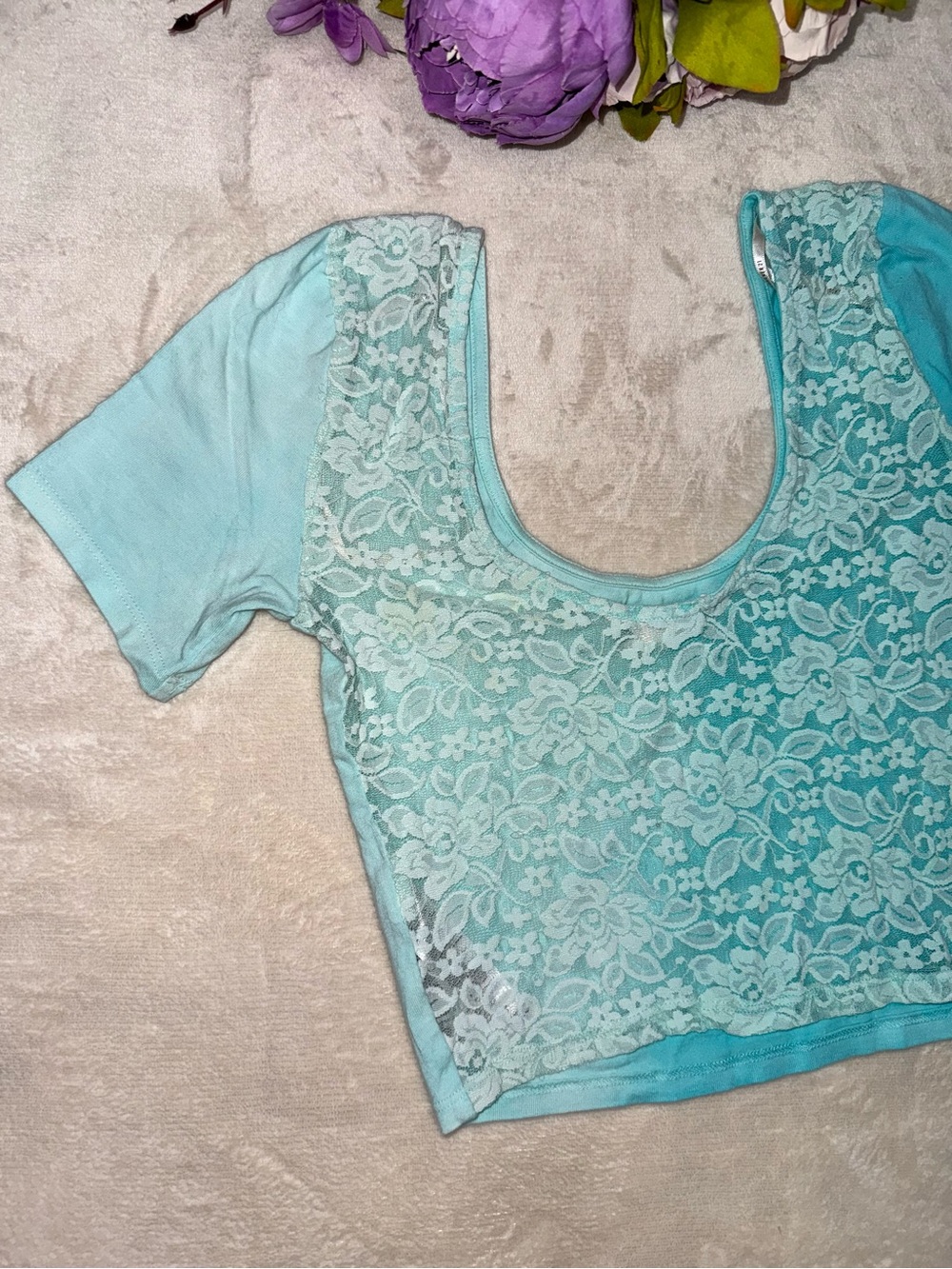Forever 21 Ombre Crop Top with Sheer Lace Back - Picture 5 of 10